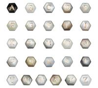 PH PandaHall 26pcs Letter Alphabet Shell Beads, 9x8mm Natural Black Seashhell Beads with Gold Resin Letter A-Z Hexagon Bead Craft Bead for Friendship Bracelet Necklace Jewellery Making