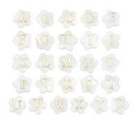 PH PandaHall 26pcs Shell Letter Beads,8mm Alphabet A-Z Beads Natural Freshwater Shell Bead Flower Shaped Bead with Letter Initial for Boho Summer DIY Bracelet Necklace Earring Jewellery Making Crafts