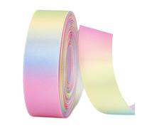 PH PandaHall 27.3 Yards Rainbow Ribbon Pastel Colours 1 inch Wide Satin Polyester Single Face Colourful Ribbon for DIY Clothing Holiday Wedding Decor Gift Wrapping Bow Making