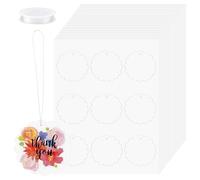 PH PandaHall 270pcs Flower Printable Tags, 2.5inch Blank Gift Tags Paper Tag with Polyester String for DIY Party Favors Weddings Clothing Bag Gifts Arts Crafts Packaging, 30 Sheets