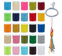 PH PandaHall 275yd 25 Colors 0.8mm Nylon Thread Bracelet String Drawstring Cord Macrame Cord Nylon Chinese Knotting Cord Kumihimo Beading Wire Blinds Satin Cords for Jewellery Making, 11yd/Color