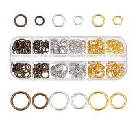 PH PandaHall 285pcs 4 Sizes Jump Rings, Closed Jump Rings Jewellery Rings | Connectors Junction Rings, 6/8/10/12mm, Small Round Ring, for Jewellery Bracelet Necklace Making Craft Making, 3 Colors