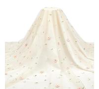 PH PandaHall 2m Flower Tulle Fabric Embroidery Mesh Lace Fabric 1.6m Wide Daisy Organza Fabrics Leaves Floral Sewing Fabrics for Clothing Wedding Dress Curtain Decor Embellishments