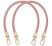 PH PandaHall 2pcs 24 inch Braided Purse Straps Replacement PU Leather Handles Round Shoulder Strap with Golden Buckles for Handbag Tote DIY Crafting Christmas Mother’s Day Gift Decoration, White & Red