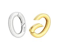 PH PandaHall 2pcs 925 Sterling Silver Clasps Spring Gate Ring 14x10mm Golden Silver Necklace Shortener Clasps Oval Spring Clasp Connector Extender Finding for Necklace Bracelet Keychain Jewelry Making