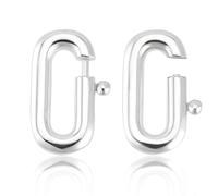PH PandaHall 2pcs 925 Sterling Silver Oval Clasp Carabiner Necklace Clasps, Spring Gate Rings Oval Necklace Enhancer Shortener Clasp for Necklace Bracelet Keychain Jewellery Making, 13x8mm