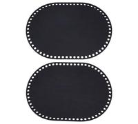 PH PandaHall 2pcs Basket Bottom Felt Bag Shaper Reusable Bag Bottom Oval Crochet Basket Base for Knitting Yarn Basket Making Storage Bag DIY Weaving Crafts 13.7x9.8 inch, Hole: 9mm, Black