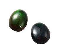 PH PandaHall 2PCS Black Opal Cabochons 8x6mm Oval Opalite Stone Cabochon Flat Back Gemstone Jewelry Base Filler Stone Dome Cabs Gem for Bracelet Earring Ring Jewelry Making Dangle Pendant Photo Frame