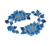 PH PandaHall 2pcs Blue Flower Patches Peony Floral Sew on Patch Vintage Embroidered Applique Patches Decorative Iron On Patch for Sewing Clothing Backpacks Shirts Hats Arts Craft Embellishments
