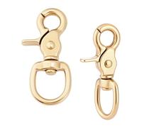 PH PandaHall 2pcs Brass Trigger Snap Hooks, Golden Swivel Clasps Lobster Claw Clips Swivel Round Eye Scissor Snap Clips for Dog Leash Collar Purse Strap Belting Craft Projects Bag Making