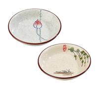 PH PandaHall 2pcs Ceramic Ink Plate Chinese Traditional Porcelain Ink Dish Multifunctional Small Paint Bowl Inkwell Dish for Writings Chinese Calligraphy Japanese Painting Practice