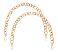 PH PandaHall 2pcs Chunky Metal Purse Chain Gold Metal Chain Strap, 23.6" Handles Shoulder Strap Handbag Chain Replacement with Clasps for Handbag Crossbody Tote Underarm Bag Satchel