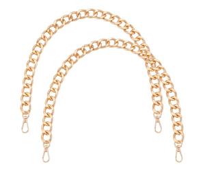PH PandaHall 2pcs Chunky Metal Purse Chain Gold Metal Chain Strap, 23.6" Handles Shoulder Strap Handbag Chain Replacement with Clasps for Handbag Crossbody Tote Underarm Bag Satchel