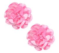 PH PandaHall 2pcs Extra Large Flower Brooches 6.8 Inch Rose Flower Lapel Pins Dainty Satin Fabric Brooches Big Floral Hair Clips for Women Clothes Hat Pin Wedding Dance Dress Jewelry Gift, Pink