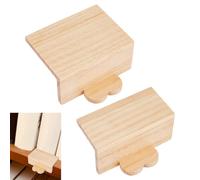 PH PandaHall 2pcs Heart Pine Wood Bookends for Shelves, Book Alignment Tool Natural Books Ends Decorative Book Shelf Organizer for Home Office Room Library, 2 Sizes