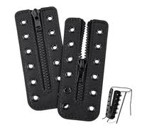PH PandaHall 2pcs Leather Boot Zipper Inserts, Tieless Shoe Laces Eyelets Zipper 6 Holes for DIY Men Women Sneakers Laces, Black, 13.2cm