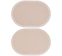 PH PandaHall 2pcs Light Salmon Oval Felt Bag Bottom Reusable Base for Knitting Yarn Basket Storage DIY Weaving Crafts Home Storage 13.7x9.8 inch, Hole: 9mm