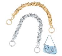 PH PandaHall 2pcs Metal Bag Chains Purse Handle Chains, 13 inch Gold Silver Purse Handle Replacement Alloy Bag Decoration Chain for Handbag Wallet