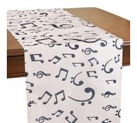 PH PandaHall 2pcs Musical Notes Table Runner, 47.2x12.2 inch Music Theme Table Decoration Musical Note Fabric for Wedding Birthday Bridal Shower Music Party Kitchen Table Decoration