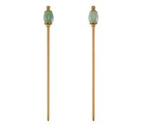 PH PandaHall 2pcs Natural Green Gemstone Hair Stick Golden Hairpins Metal Hair Sticks Chinese Hairpin 15cm Hairs Chopstick Vintage Hairpin for Women Gifts Long Hairs Ornament Accessory