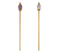PH PandaHall 2pcs Natural Purple Amethyst Hair Stick Golden Hairpins Chinese Hairpin 15cm Metal Hair Sticks Hairs Chopstick Vintage Hairpin for Women Gift Long Hairs Ornament Accessory