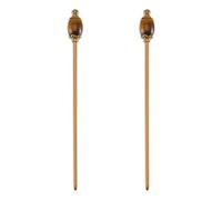 PH PandaHall 2pcs Natural Tiger Eye Bead Hair Stick Vintage Hairpin 15cm Golden Hairpins Chinese Hairpin Metal Hair Sticks Brass Hairs Chopstick for Women Gifts Long Hairs Ornament Accessory