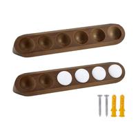 PH PandaHall 2pcs Pine Wood Golf Ball Display Case Wall Mount, 12 Standard Size Golf Ball Holder Brown Golf Ball Display Case for Office Home Gifts, Hole: 4.3cm