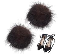 PH PandaHall 2pcs Pom Poms Shoe Clips, Brown Pompom Shoe Buckle Clip Decoration High Heels Shoes Clips Pom Poms Ball Shoes Charms Decorative Buckles for Women Costume Decoration, 5cm