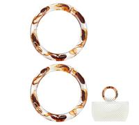 PH PandaHall 2pcs Resin Purse Handles, 12cm Round Bag Handle Replacement Decorative Purse Handles Small Circle Rings for Crochet Bags Macrame Handbags Straws Beach Bags Making, Amber Color