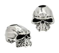 PH PandaHall 2pcs Skull Lanyard Beads, Skeleton Charm Bead Brass European Beads Antique Silver Skull Charms Punk Skulls Large Hole Bead for Crafts Keychain Jewelry Making Supplies, Hole: 5.5mm