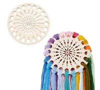 PH PandaHall 2pcs Wooden Embroidery Floss Organizer Cross Stitch Thread Holder 5.5" 20 Positions Round Flower Thread Organizer Thread Sorter Cross Stitch for Craft DIY Sewing Supplies