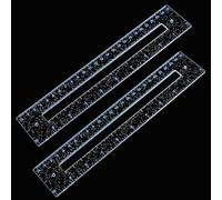 PH PandaHall 2pcs Zipper Making Templates, 8x0.5 inch Clear Acrylic Zip Pocket Template Patchwork Ruler Sewing Tools Set for Beginners Curve Bag Zip Pocket DIY Crafts