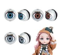 PH PandaHall 3 Paris 3D Safety Eyes Movable Eyes with Eyelash Amigurumi Craft Eye Half Round Crochet Eye Simulated Eyeball for Halloween Plush Puppet DIY Craft Stuffed Animal Making, 17.5x20mm