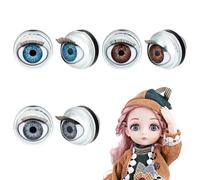 PH PandaHall 3 Paris 3D Safety Eyes Movable Eyes with Eyelash Half Round Simulated Eyeball Amigurumi Craft Eye Crochet Eye for DIY Halloween Craft Plush Puppet Stuffed Animals Making Supplies, 22x26mm