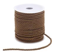 PH PandaHall 3-Ply Braided Cord, 3mm Decorative Twine Cord 30m Silk Rope Shiny Viscose Cording Honor Cords for Handfasting Home Decoration Embellish Costumes Drawstrings Graduation, Brown