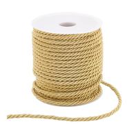 PH PandaHall 3-Ply Twisted Cord 30m Gold Braided Cord, 3mm Decorative Twine Cords Silk Rope Viscose Cording Honor Cords for Christmas Handfasting Home Decoration Embellish Costumes Drawstrings