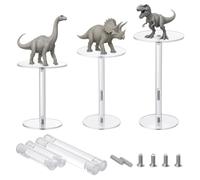 PH PandaHall 3 Size Flying Miniatures Acrylic Display Stand, Combat Risers for Flying Miniatures Clear Round Adjustable Height Multi-tiered Raised Platforms Fpr Display Tabletop Board Game Cake