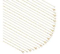 PH PandaHall 3 Sizes 18K Gold Plated Cable Chain 12pcs Long Necklace Chains Gold Necklaces, 45.7cm Necklace Chains for Women Men Charms Pendant Jewellery Gifts Making, 1/1.5/2mm Thick