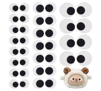 PH PandaHall 3 Sizes 60 Pairs Flat Round Felt Eyes Amigurumi Felt Eyes White Black Eye Patches Kawaii Crochet Sew on Eye for Amigurumi Crochet Stuffed Animals Plush Teddy Bear DIY Craft, 20/25/38mm