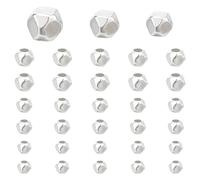 PH PandaHall 3 Sizes 925 Sterling Silver Spacer Beads 30PCS Tiny Metal Faceted Beads Cube Spacers Bead Bracelets Loose Bead for Jewellery Making Necklace Bracelets DIY Craft, 2/2.5/3mm