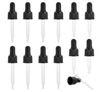 PH PandaHall 3 Sizes Glass Eye Droppers for Essential Oil 12pcs Screw Top Tubes Glass Dropper With Black Rubber Head Dispensing Liquid Dropper 10ml/20ml/30ml