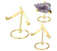PH PandaHall 3 Sizes Metal Crystal Stone Stand Gold Crystal Heart Stone Holder, Mineral Specimen Display Stand Easel Stands for Gemstones Fossils Minerals Agate Slabs Plates Collectibles