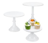 PH PandaHall 3 Sizes White Cake Stands 20/25/30cm Metal Dessert Table Display Stands Iron Display Plate Serving Trays Pedestal Stand for Wedding Birthday Party Baby Shower Anniversary Graduation