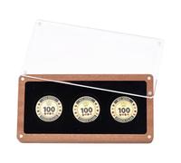 PH PandaHall 3 Slot Wood Coin Case 45mm Challenge Coin Storage Box with Clear Acrylic Cover Wood Coins Display Box Medal Display Holder for Silver Dollars Coins Collectors Storage Gift Birthday