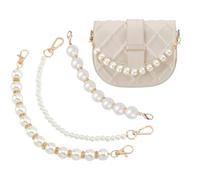 PH PandaHall 3 Style Pearl Chain Strap Short Purse Chain Replacement Imitation Pearl Handle Strap Chain Pearl Beaded Purse Chains for DIY Purse Handbag Wallet Tote Shoulder Bag, 11.9"/12"/12.1"