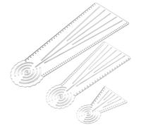 PH PandaHall 3 Styles Mandala Ruler Tool 3-in-1 Circle Maker Dotting Rulers Acrylic Straight Drawing Stencil Measuring Tool Set with Holes for Geometric Art Quilting Sewing Design DIY Craft Projects