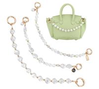 PH PandaHall 3 Styles Pearl Purse Chain Strap Irregular Pearl Bag Chain, White Imitation Pearls Bead Bag Chains Purse Extender Bag Strap for DIY Purse Handbag Wallet Tote Shoulder Bag, 11/10/12.5 inch