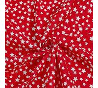 PH PandaHall 3 Yards x 61 inch Cotton Fabric White Star Pattern Red Fabric by The Yard Quilting Fabrics for Home Decor Sewing Crafts Tablecloths Curtains DIY Projects