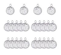 PH PandaHall 30 Sets 12mm 304 Stainless Steel Circle Pendant Trays Connector Charms 12mm Resin Cabochons for Crafting DIY Jewellery Making