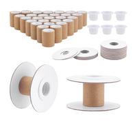 PH PandaHall 30 Sets Empty Paper Thread Spools, White Ribbon Spools Wire Weaving Bobbins Paper Sewing Spools Removable Empty Cord Storage Organizer for Yarn Cord Embroidery Sewing Crafts, 5.9cm